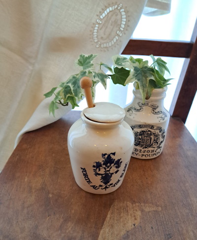 GREY POUPON �}�X�^�[�h �|�b�g�@*�@�A���e�B�[�N�G�݁@����|�b�g�@Digoin Sarreguemins 