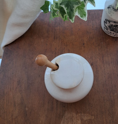 GREY POUPON �}�X�^�[�h �|�b�g�@*�@�A���e�B�[�N�G�݁@����|�b�g�@Digoin Sarreguemins 