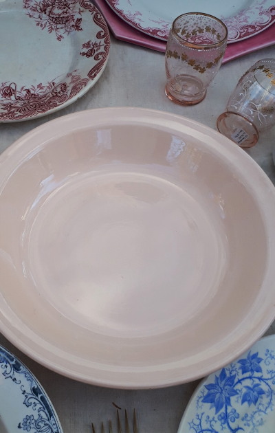 QT4300 ディゴワン サルグミンヌ ピンク 大きめな深皿 * アンティーク 