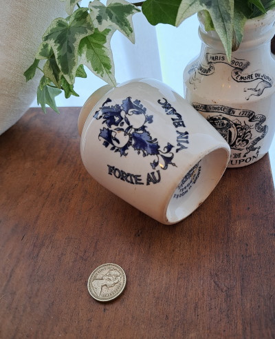 GREY POUPON �}�X�^�[�h �|�b�g�@*�@�A���e�B�[�N�G�݁@����|�b�g�@Digoin Sarreguemins 