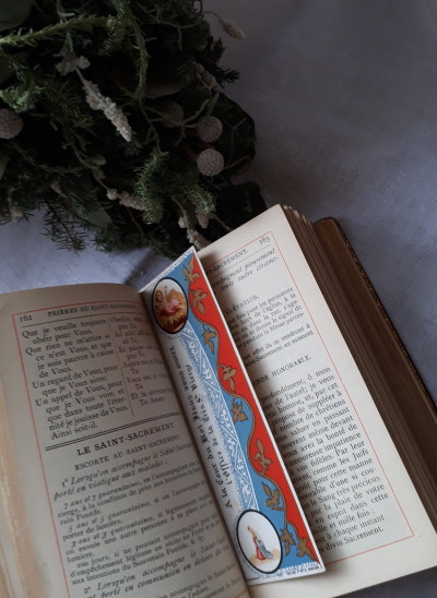 モノグラム付き フランス　小さめな祈祷書　*　古書　ミサ本　ミセル missel Formulaire de Prieres　アンティーク